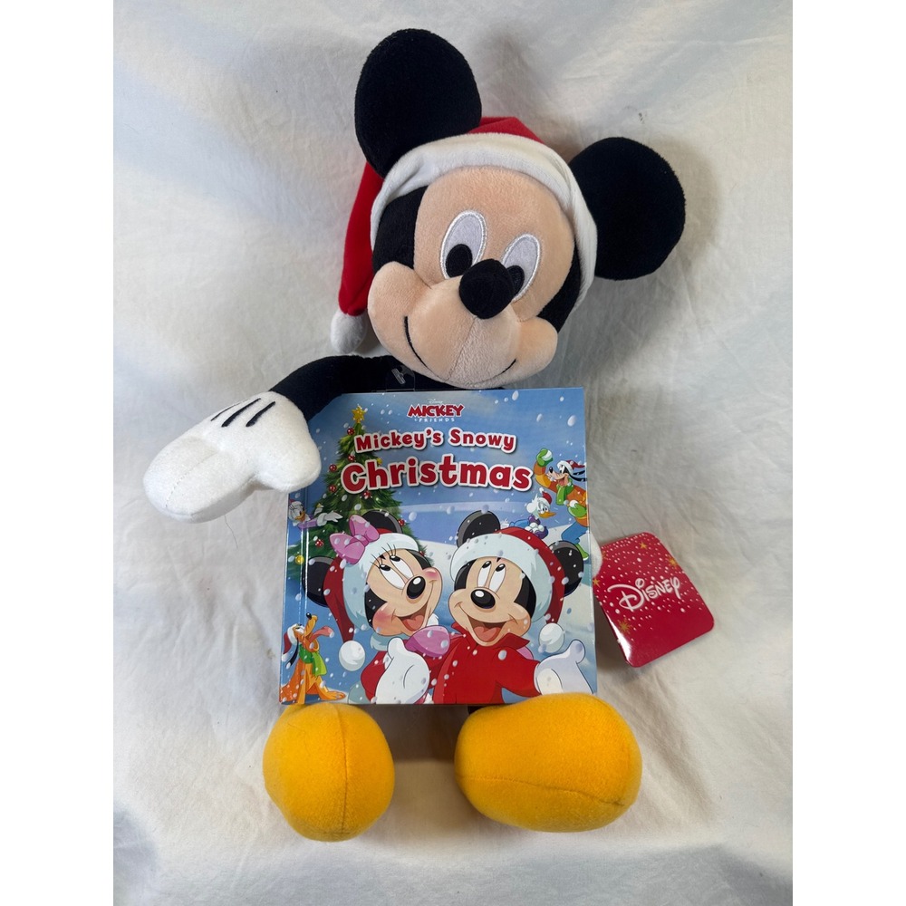 Disney Mickey Mouse Christmas Plush and Mickey's Snowy Christmas Storybook Set
